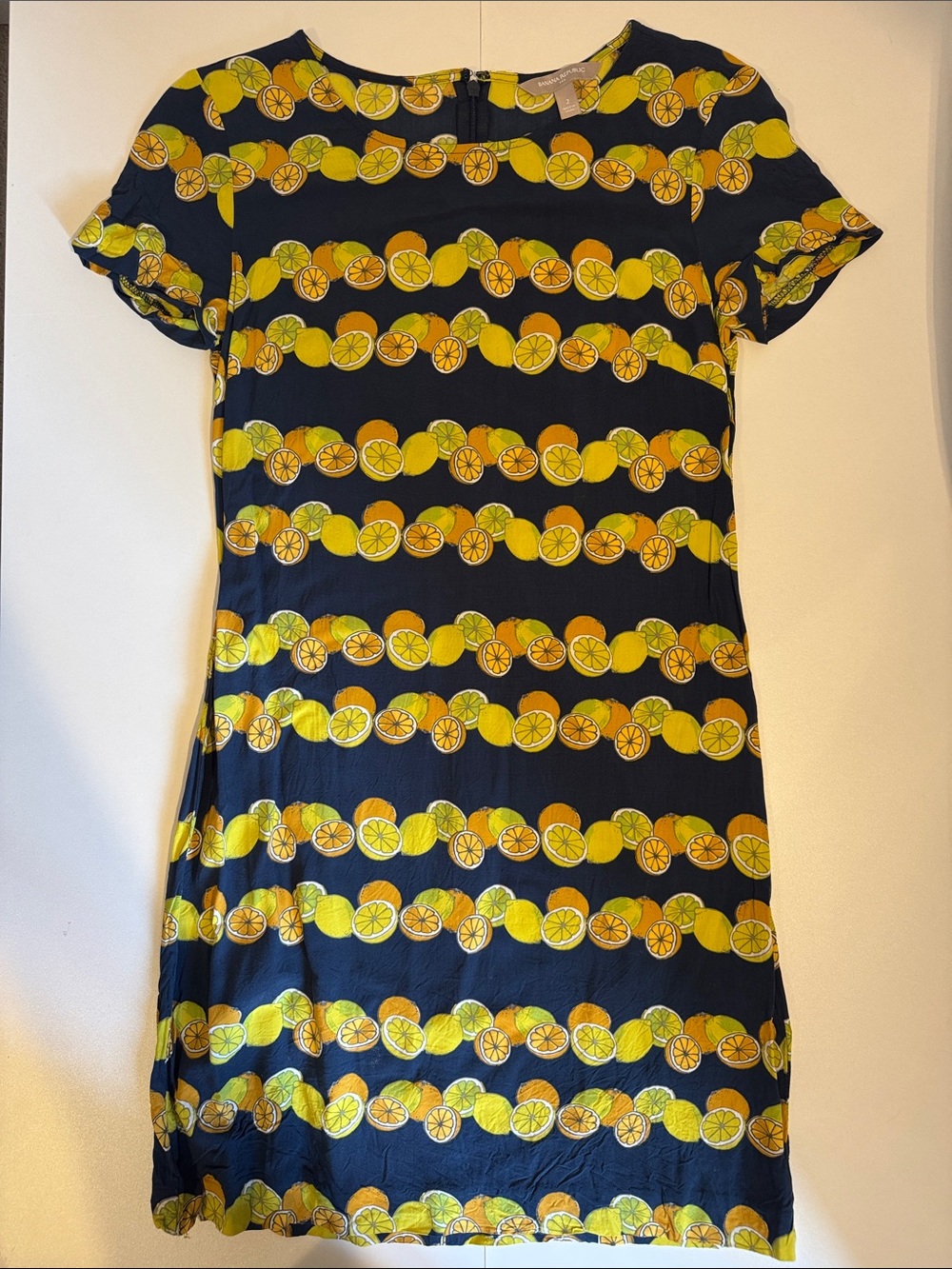 Banana Republic Citrus Print Short Sleeve Dress